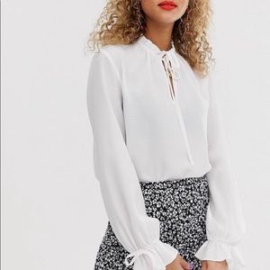 New Look Tie Detail White Blouse from ASOS